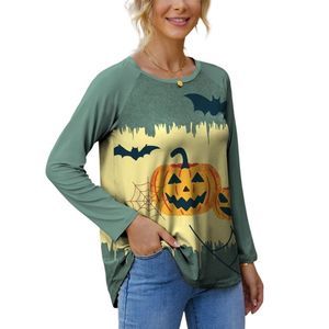 IZURIA Green & Yellow Jack O Lantern Crewneck Raglan Top Size S